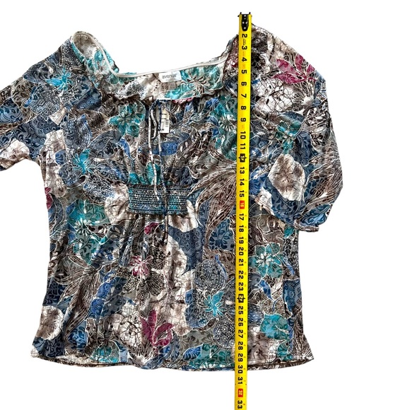 NWT Avenue Top Womens 18 Plus Sheer Floral Peasant Blouse Whimsical Fairy - Picture 10 of 10